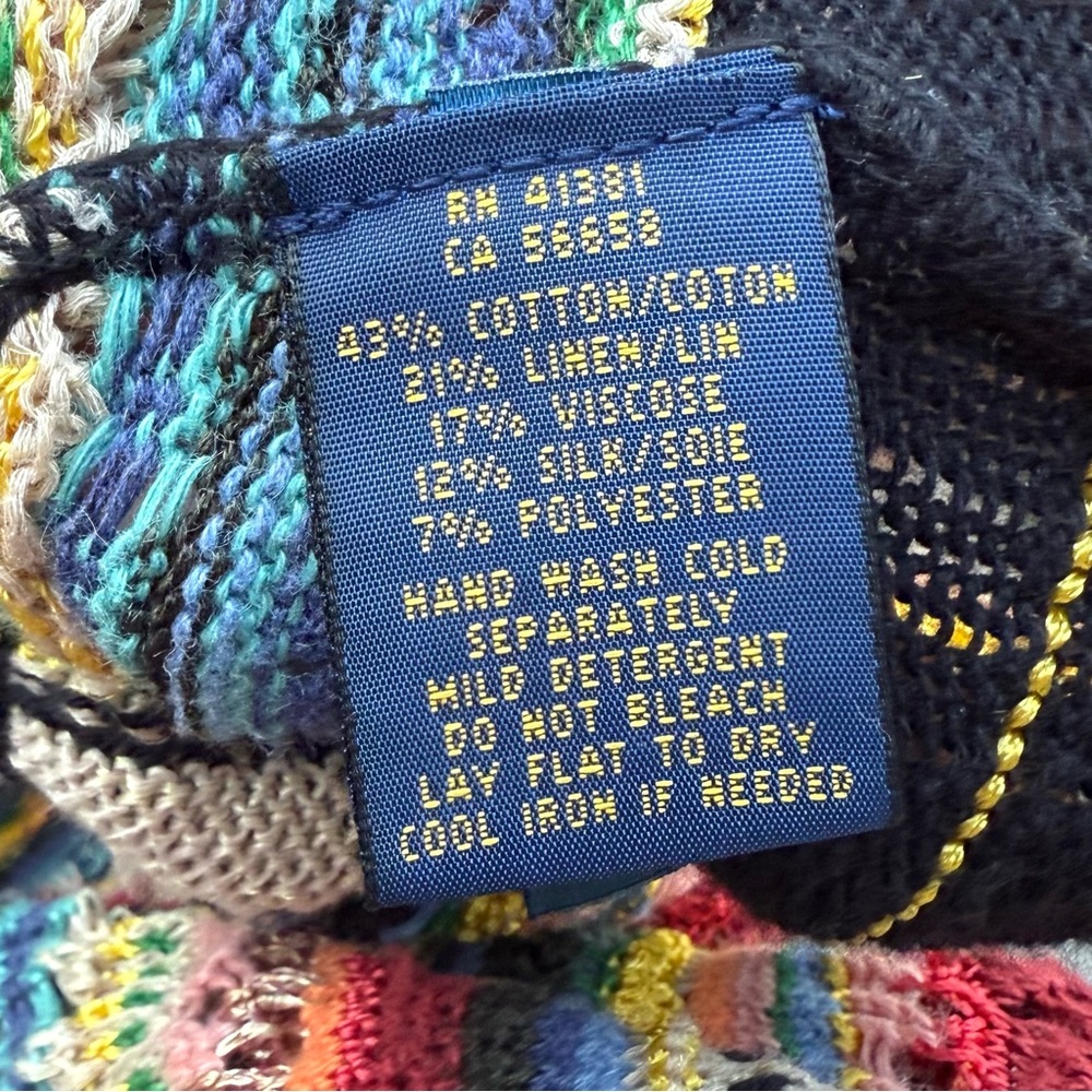 POLO RALPH LAUREN Blue Label Serape Southwestern Wrap Sweater - Picture 15 of 15